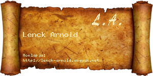 Lenck Arnold névjegykártya